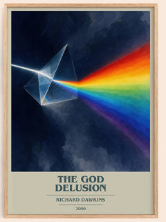The God Delusion book cover book poster by Richard Dawkins – framed literary art print