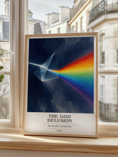 The God Delusion book cover poster colour and style options – Richard Dawkins book art
