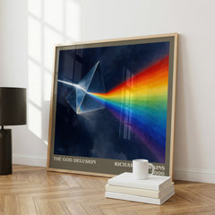 The God Delusion literary print framed by window – literary home decor