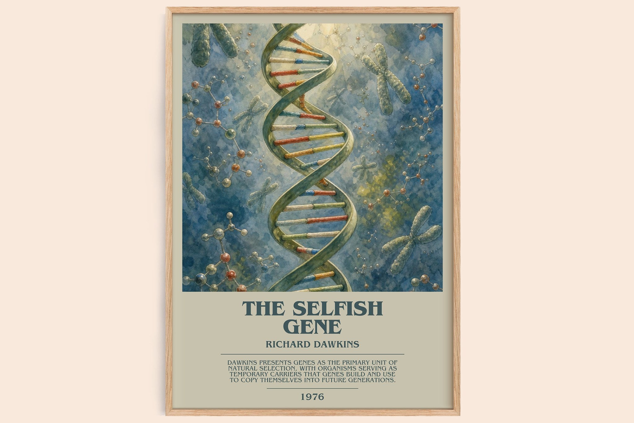 The Selfish Gene Bookish Wall Art by Richard Dawkins