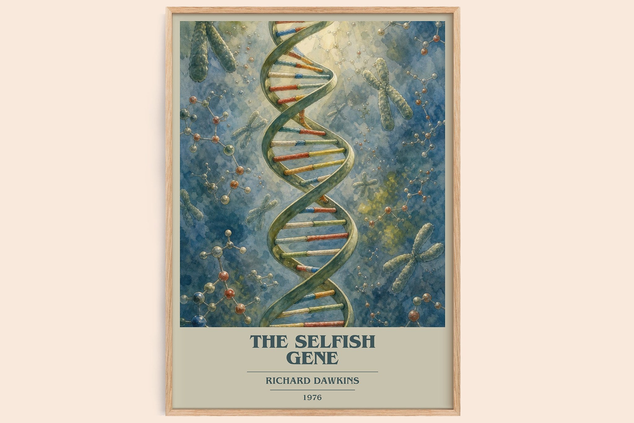The Selfish Gene Book Cover Poster by Richard Dawkins