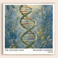 The Selfish Gene literary book poster by Richard Dawkins – framed literary art print