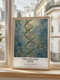 The Selfish Gene book cover poster colour and style options – Richard Dawkins book art