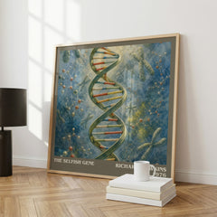 The Selfish Gene literary print framed by window – literary home decor