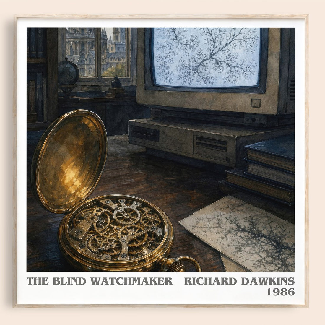 The Blind Watchmaker literary book poster by Richard Dawkins – framed literary art print