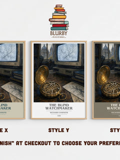 The Blind Watchmaker book cover print in frame leaning in hallway – non fiction wall art