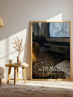 The Blind Watchmaker watercolour print in frame leaning in hallway – non fiction wall art