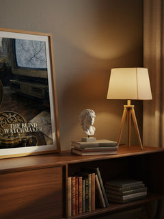 The Blind Watchmaker watercolour print on bookshelf – Richard Dawkins fan gift