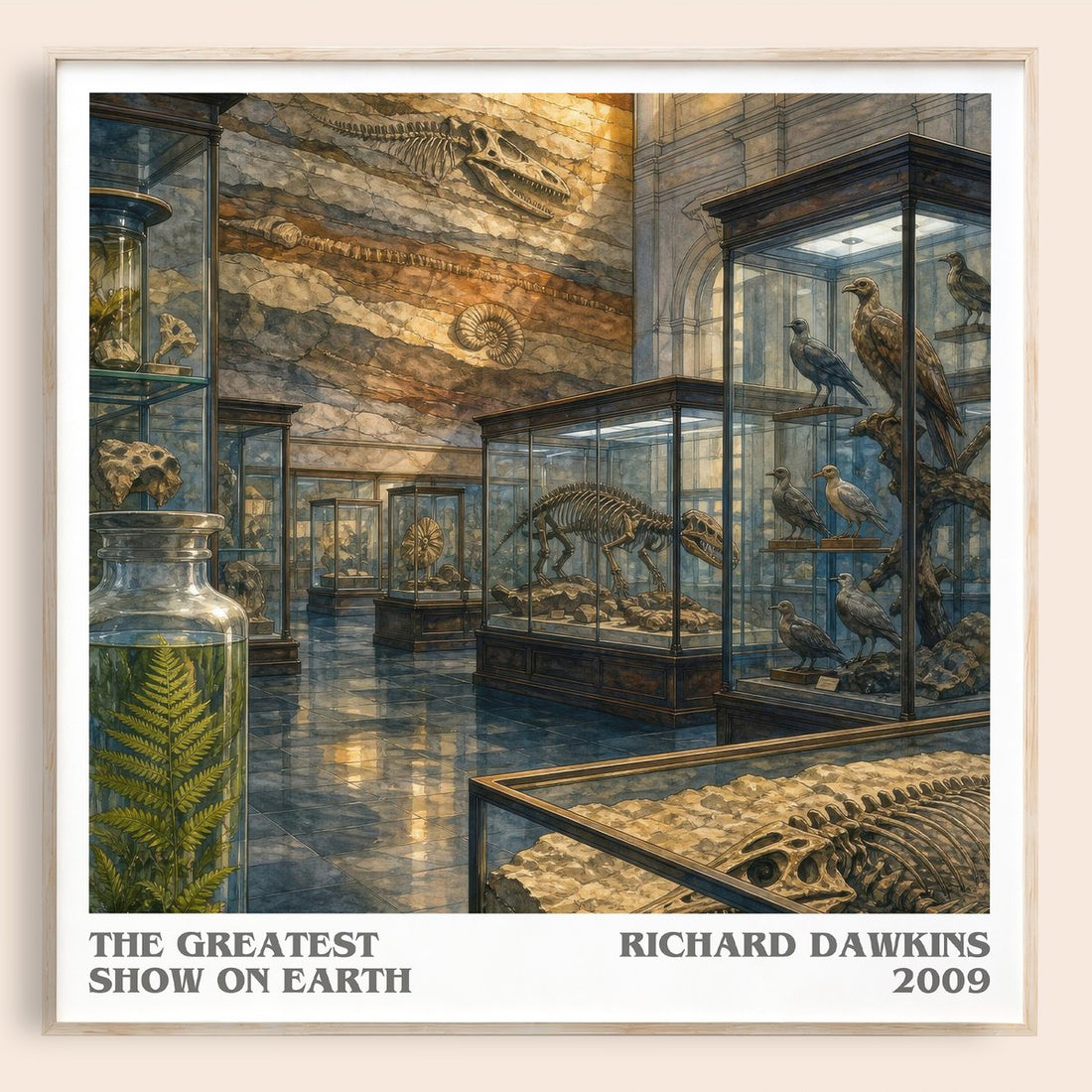 The Greatest Show on Earth literary book poster by Richard Dawkins – framed literary art print