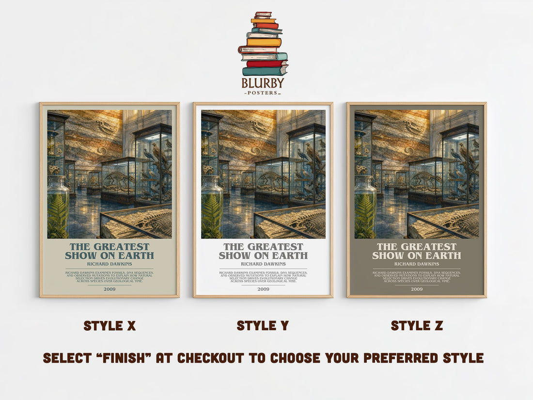 The Greatest Show on Earth bookish print in frame leaning in hallway – non fiction wall art (mockup)