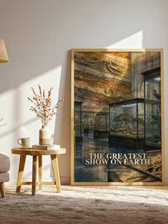 The Greatest Show on Earth watercolour print in frame leaning in hallway – non fiction wall art