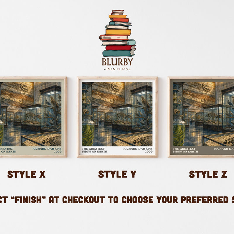 The Greatest Show on Earth literary print in frame leaning in hallway – non fiction wall art