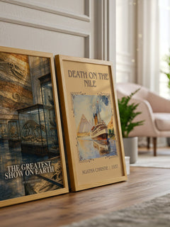 The Greatest Show on Earth watercolour print framed by window – literary home decor