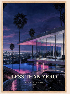 Less than Zero watercolour book poster by Bret Easton Ellis – framed literary art print