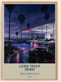Less than Zero Book Cover Poster by Bret Easton Ellis – framed poster