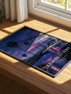 Less than Zero watercolour book poster framed on wall – literary fiction wall art