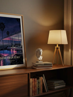 Less than Zero watercolour print on bookshelf – Bret Easton Ellis fan gift