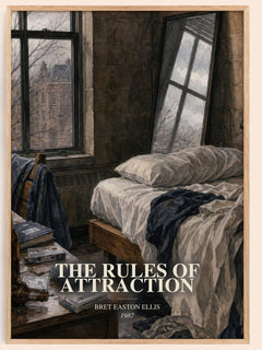 The rules of attraction watercolour book poster by Bret Easton Ellis – framed literary art print