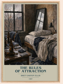 The rules of attraction book cover book poster by Bret Easton Ellis – framed literary art print