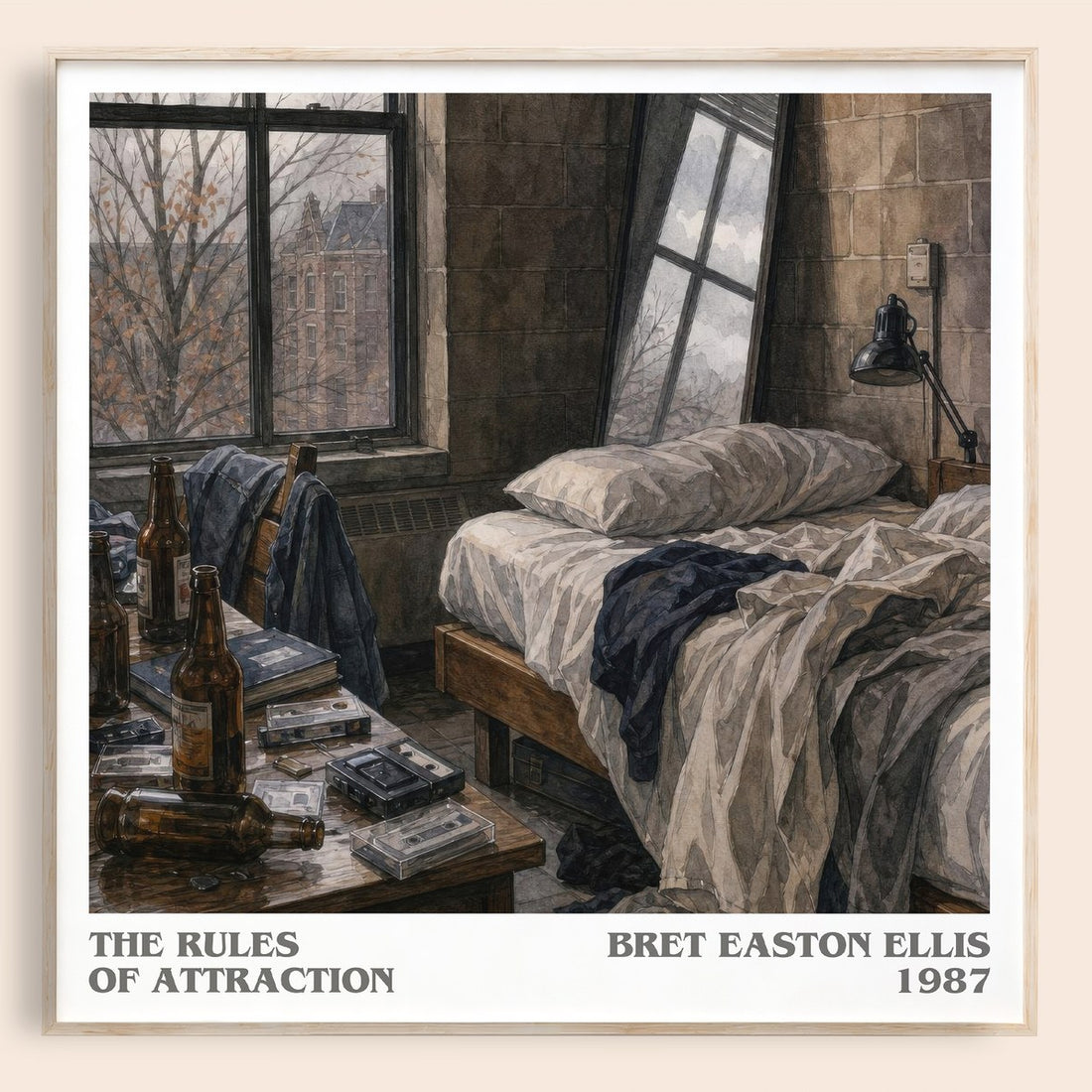 The rules of attraction literary book poster by Bret Easton Ellis – framed literary art print