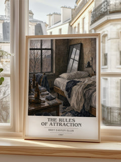 The rules of attraction book cover poster colour and style options – Bret Easton Ellis book art