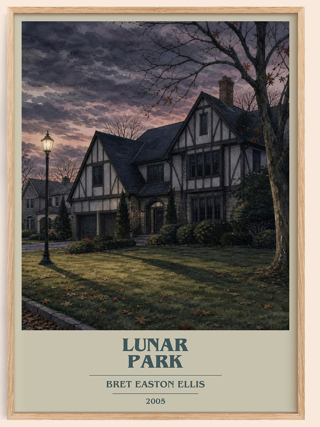 Lunar Park book cover book poster by Bret Easton Ellis – framed literary art print