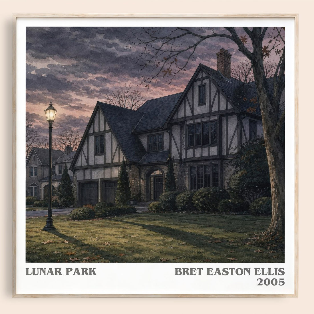 Lunar Park literary book poster by Bret Easton Ellis – framed literary art print