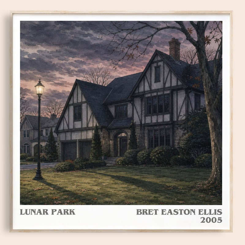 Lunar Park literary book poster by Bret Easton Ellis – framed literary art print