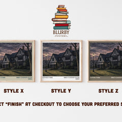Lunar Park literary print in frame leaning in hallway – horror wall art