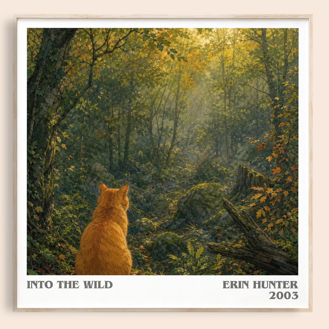 Into the Wild literary book poster by Erin Hunter – framed literary art print