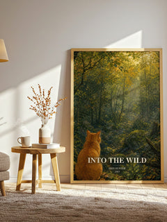 Into the Wild watercolour print in frame leaning in hallway – fantasy wall art