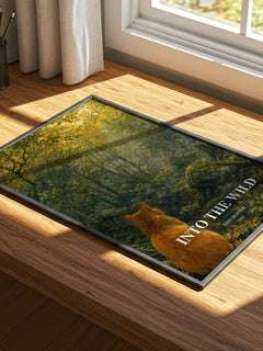 Into the Wild watercolour book poster framed on wall – fantasy wall art