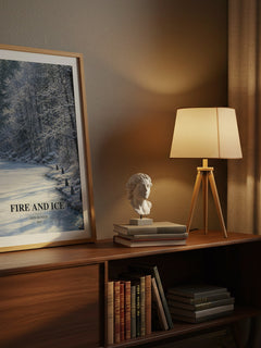 Fire and Ice watercolour print on bookshelf – Erin Hunter fan gift