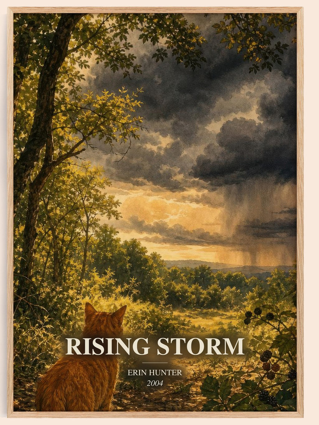 Rising Storm watercolour book poster by Erin Hunter – framed literary art print