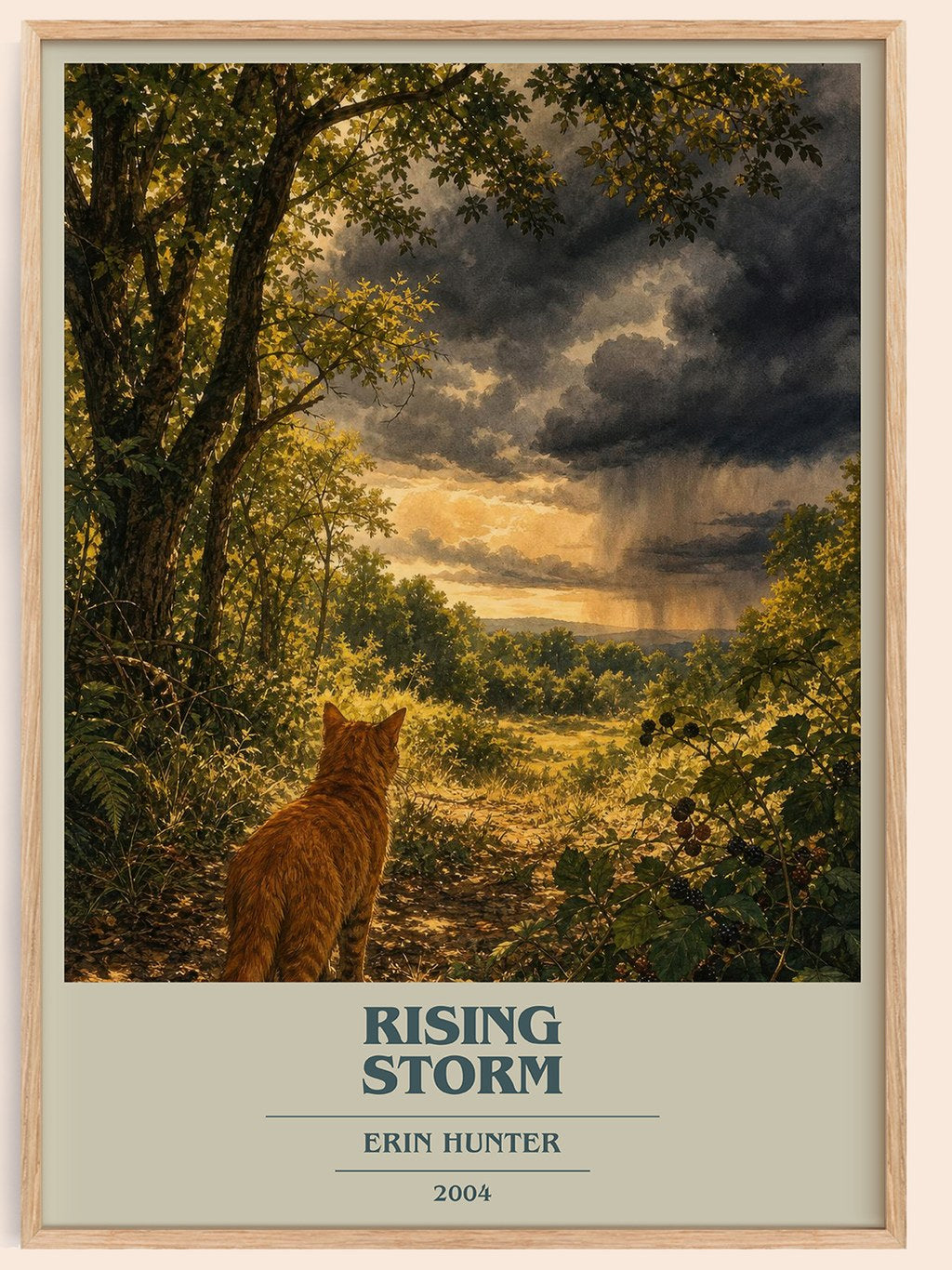 Rising Storm book cover book poster by Erin Hunter – framed literary art print