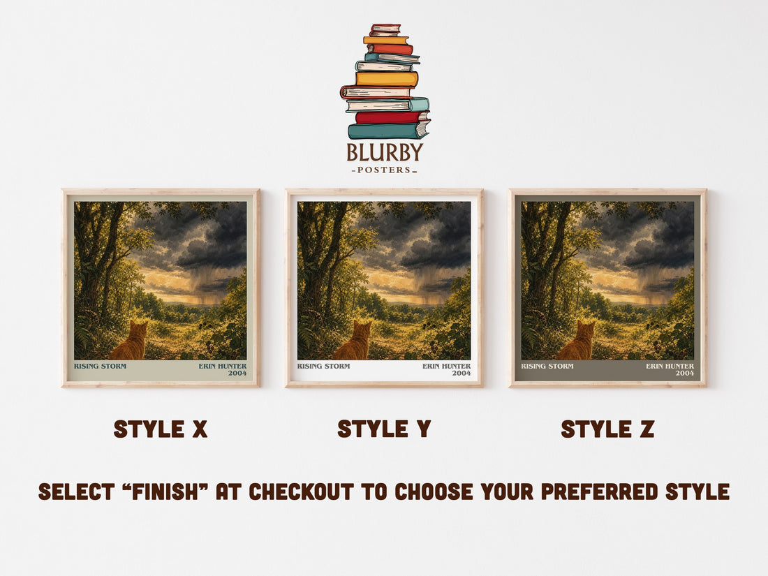 Rising Storm literary print in frame leaning in hallway – fantasy wall art (mockup)