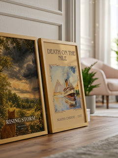 Rising Storm watercolour print framed by window – literary home decor