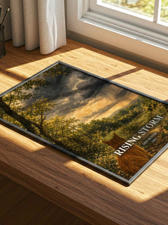Rising Storm watercolour book poster framed on wall – fantasy wall art