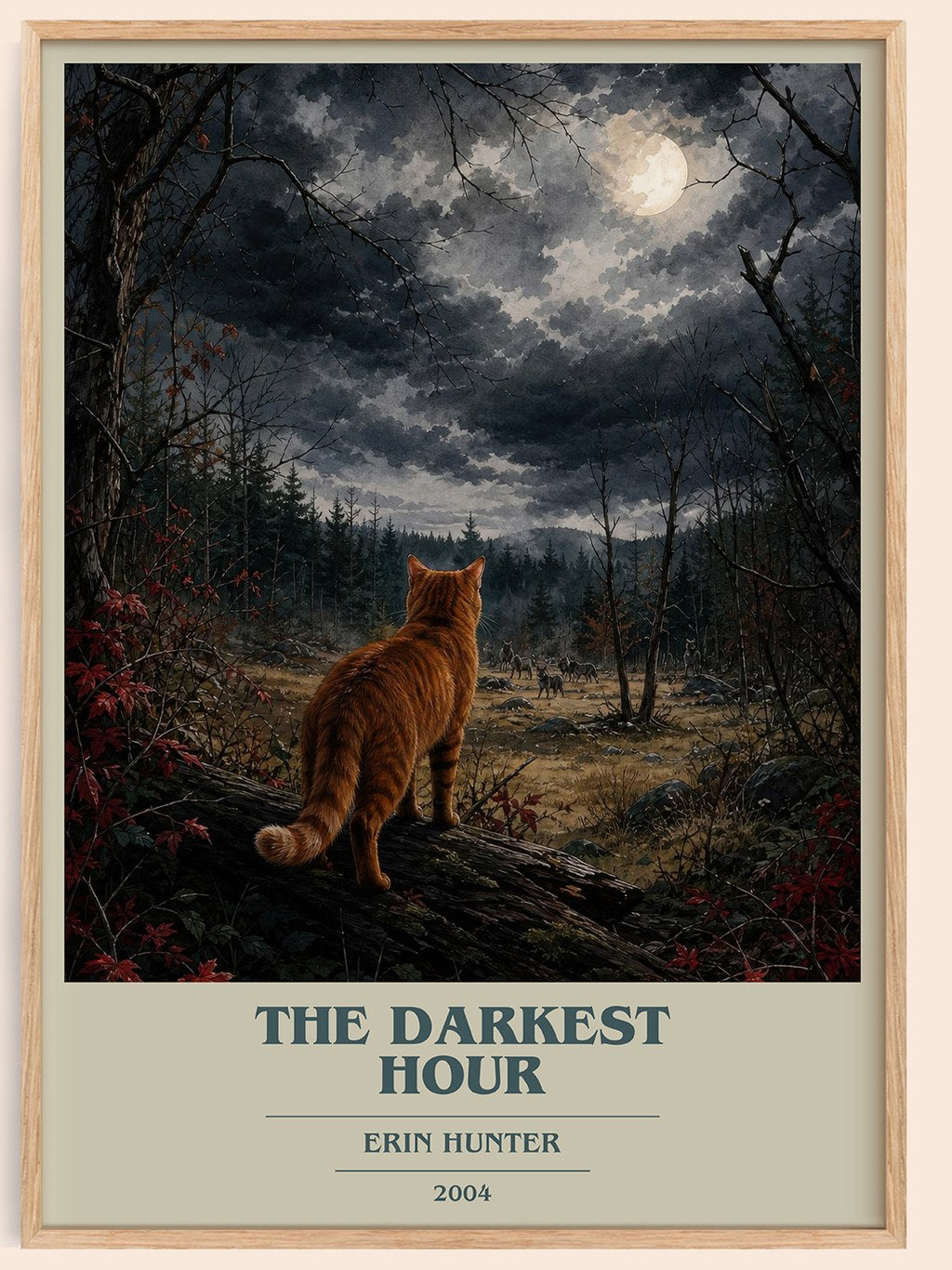 The Darkest Hour book cover book poster by Erin Hunter – framed literary art print