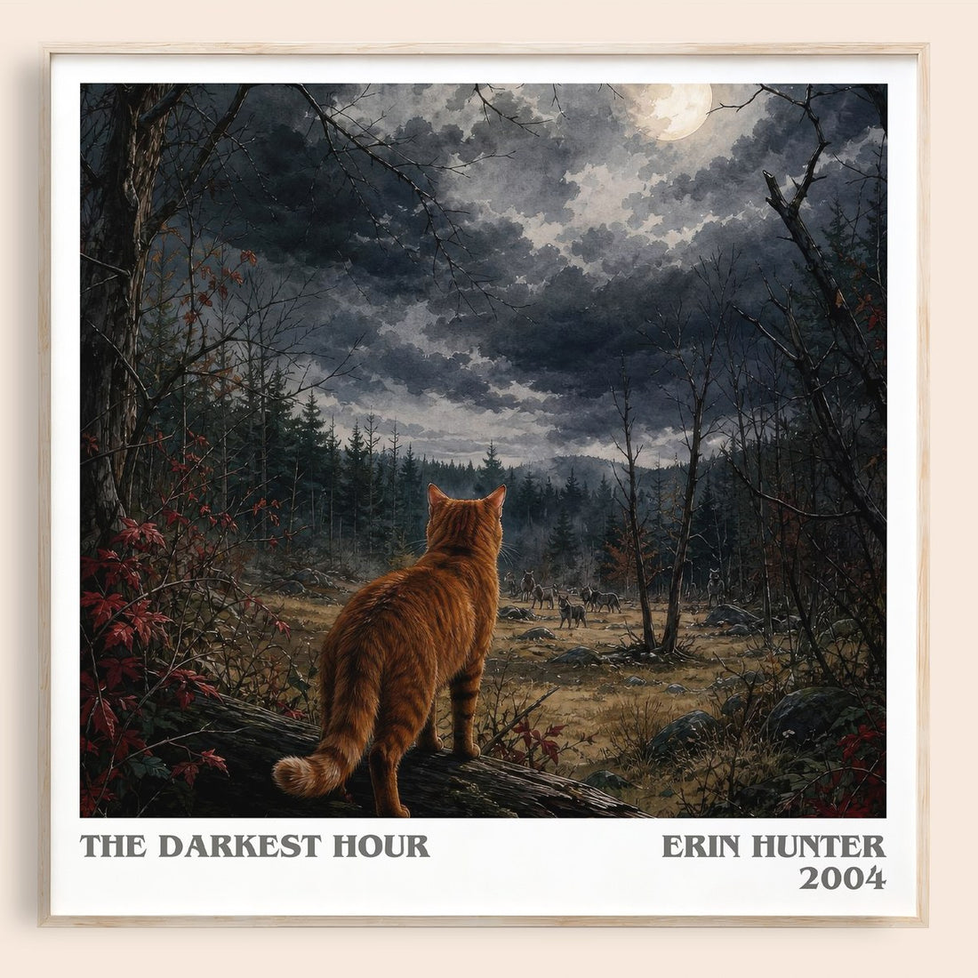 The Darkest Hour literary book poster by Erin Hunter – framed literary art print