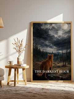 The Darkest Hour watercolour print in frame leaning in hallway – fantasy wall art