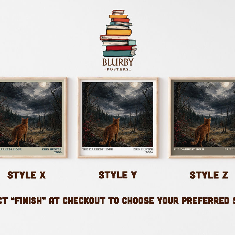 The Darkest Hour literary print in frame leaning in hallway – fantasy wall art