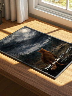 The Darkest Hour watercolour book poster framed on wall – fantasy wall art