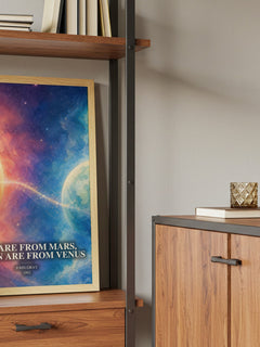 Men are From Mars, Women are From Venus book watercolour illustration paper finish options – matte satin gloss