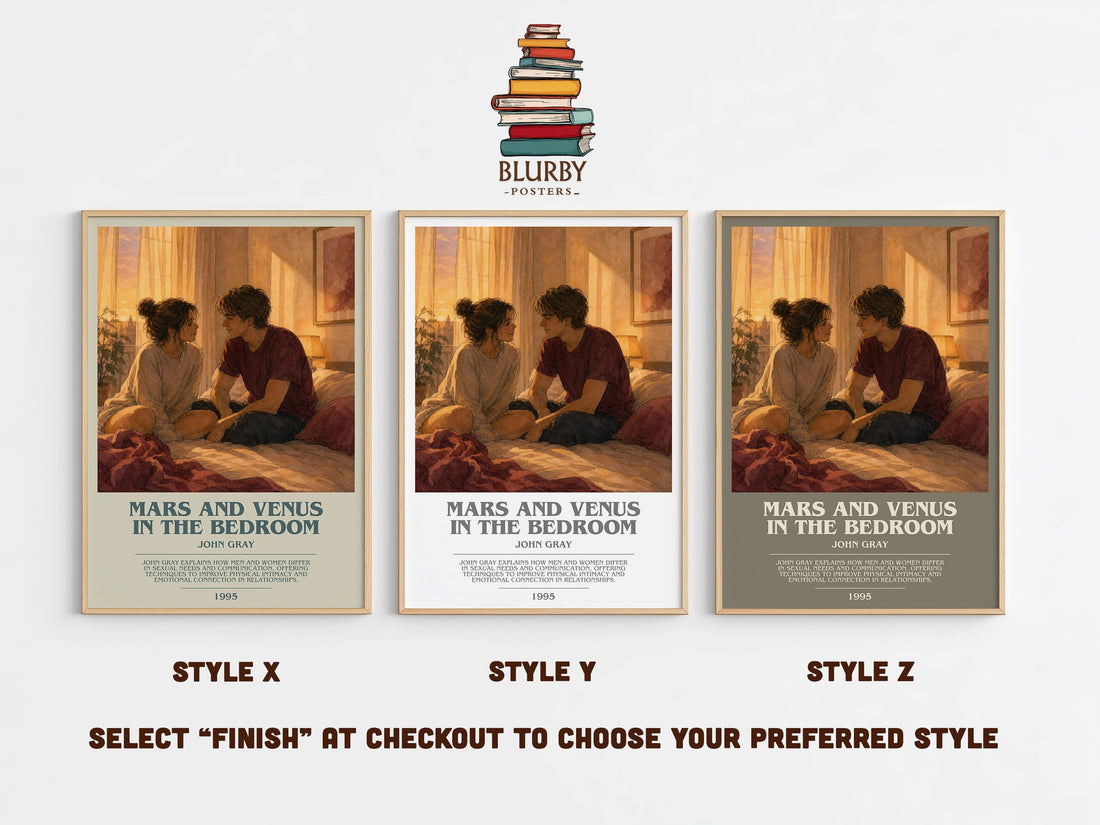 Mars and Venus in the bedroom bookish print in frame leaning in hallway – non fiction wall art (mockup)