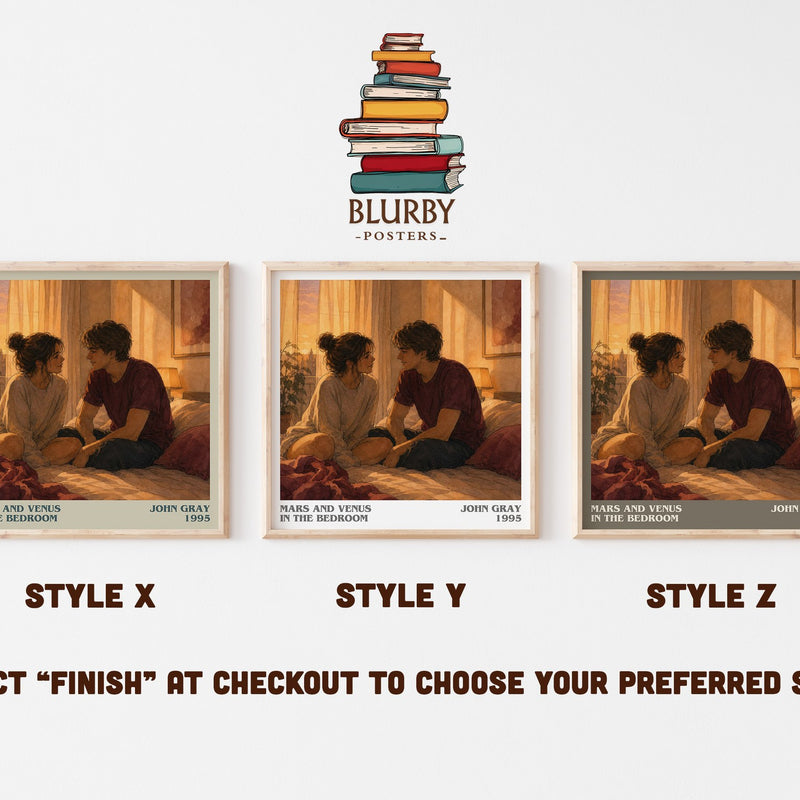 Mars and Venus in the bedroom literary print in frame leaning in hallway – non fiction wall art