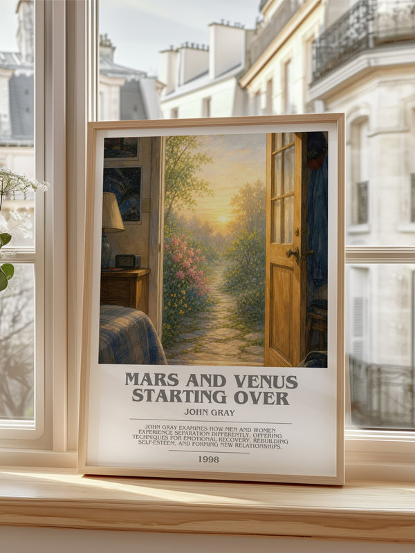 Mars and Venus Starting Over bookish poster colour and style options – John Gray book art