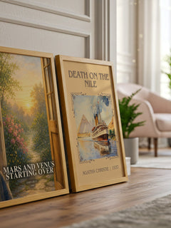 Mars and Venus Starting Over watercolour print framed by window – literary home decor