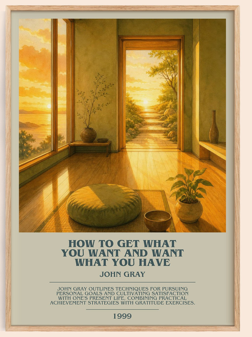 How to Get What You Want and Want What You Have bookish book poster by John Gray – framed literary art print