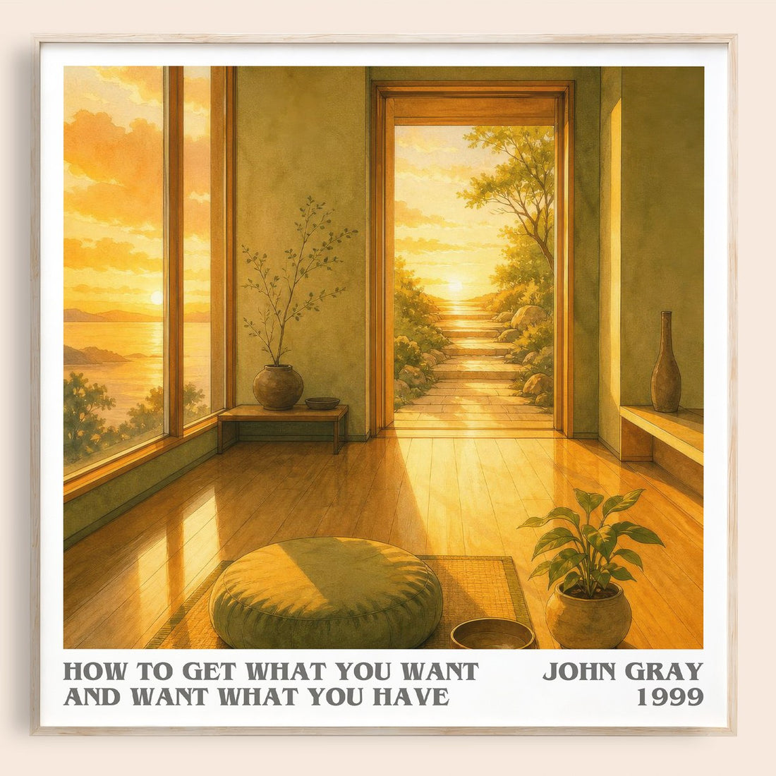 How to Get What You Want and Want What You Have literary book poster by John Gray – framed literary art print